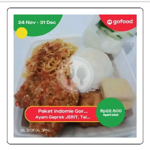 Paket Indomie Goreng + ayam Geprek Krispy + Free Es Teh | Ayam Geprek JERIT, Teluk Bone