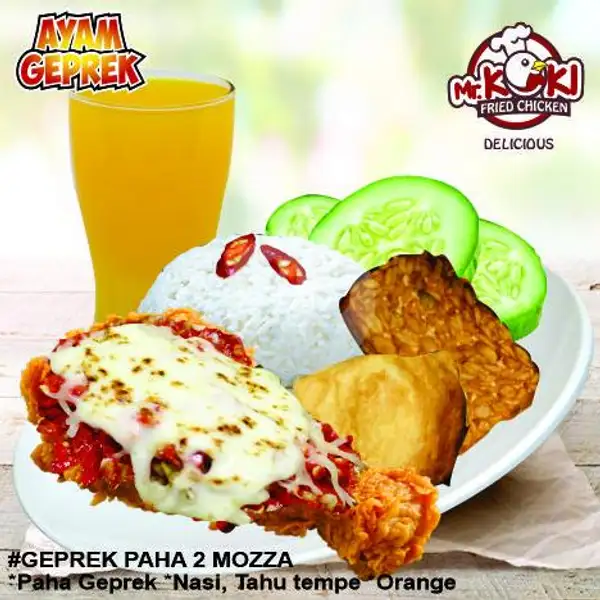 Geprek Moza 2 Paha ( Pilih Sambal Original Atau Matah ) | Mr Koki Fried Chicken, Bukit Kecil
