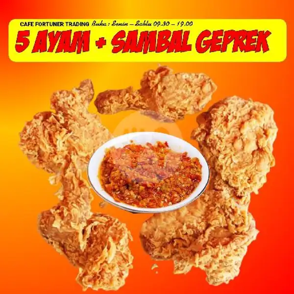 5 Ayam + Sambal Geprek JOY | Cafe Fortuner Trading, Air Itam