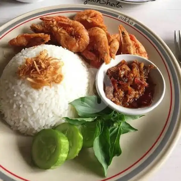 Udang Goreng Tepung + Nasi | Boss Kopi, Sunggal
